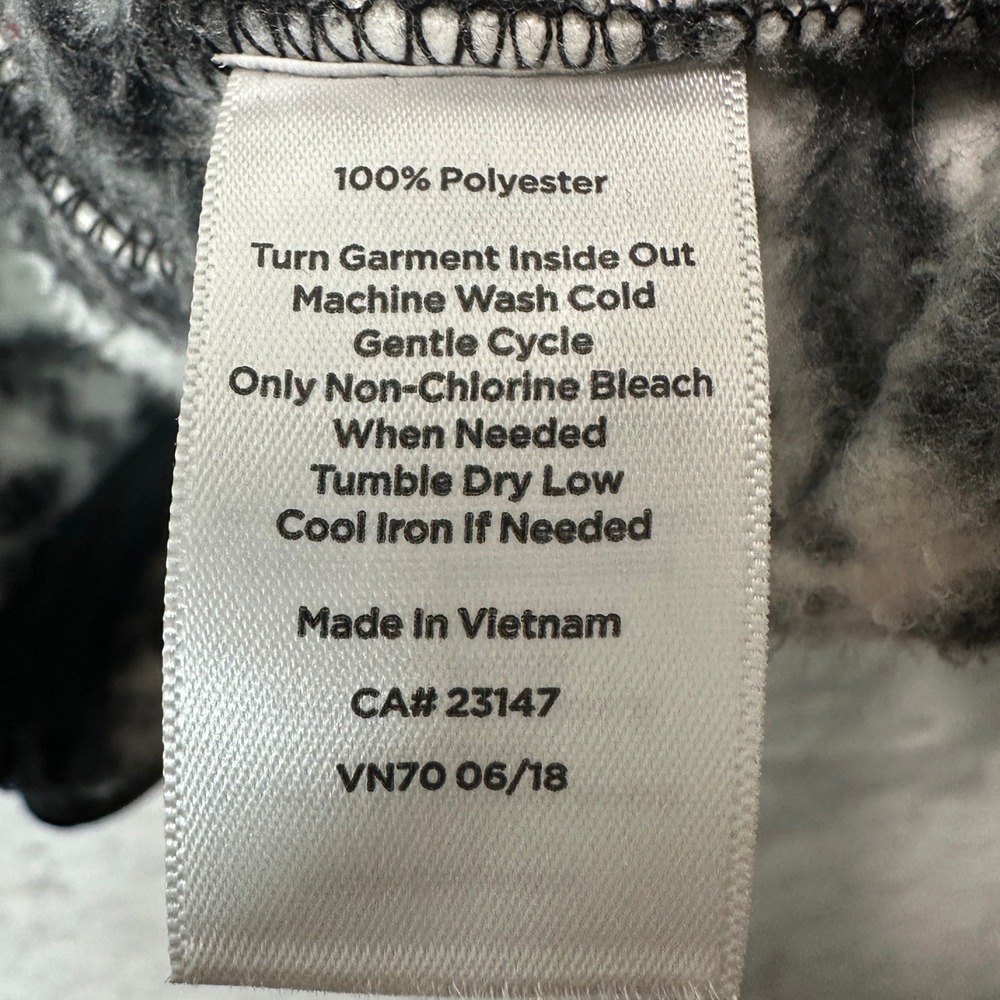 Talbots Women Black White Fair Isle Fleece Zip Jacket L Nordic Skiwear Wintercre - Picture 5 of 7